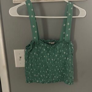 American Eagle Outfitters Green Floral Crop Top